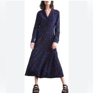 Thakoon silk navy midi dress size 4